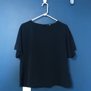 Uniqlo boxy chiffon blouse t shirt